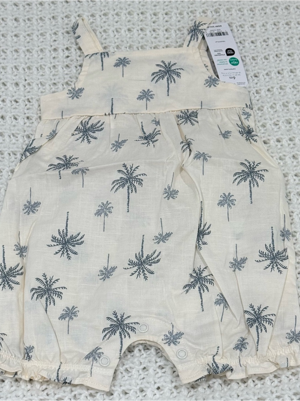 Carter’s Baby Girl Palm Tree Cotton Romper - Ivory size 6 months